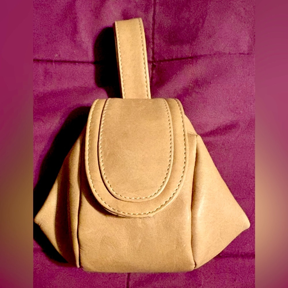 Chaos LEATHER Hands-Free Tan Belt Pouch Boho Cosplay Medieval Renaissance Bag